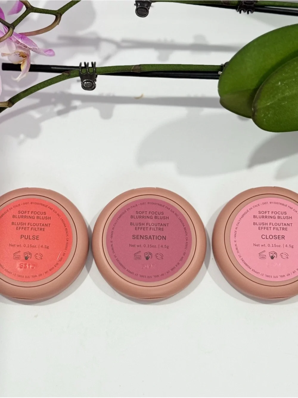 ILIA Soft Focus Blurring Blush 3pc Set Pulse Sensation Closer NEW $108 Value